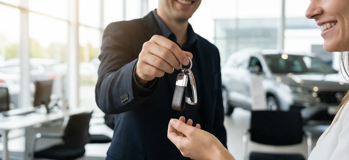 Llaves de coche nuevo sobre documentos de seguro